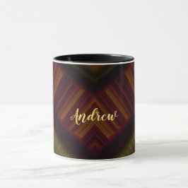 ANDREW ~ GLOSSY 3D Glossy Black Brown Grönt Mugg