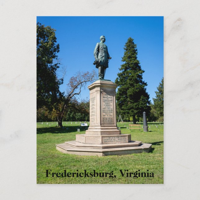 Andrew Humphreys staty i Fredericksburg Vykort (Framsida)