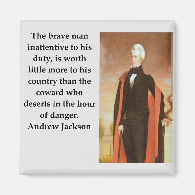andrew jackson-citat magnet (Framsidan)