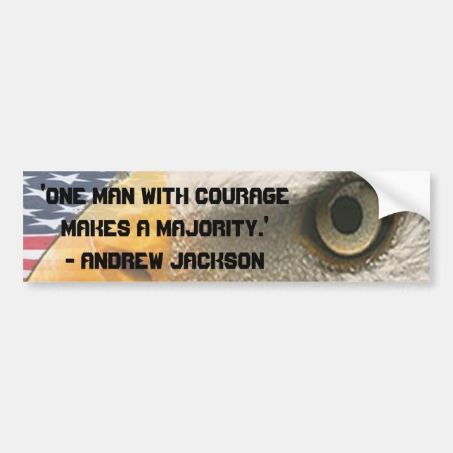 ANDREW JACKSON CITATIONSTECKENKURAGE med ÖGAT AV Bildekal (Framsidan)