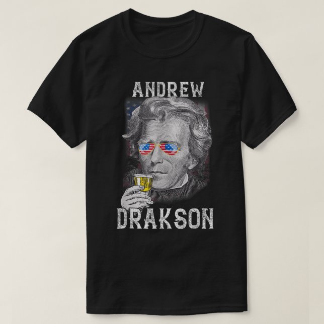 Andrew Jackson Drakson 4:e juli: Drinking Beer U T Shirt (Design framsida)