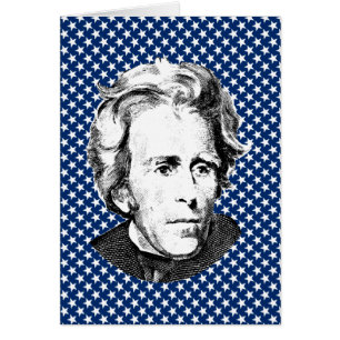 Andrew Jackson med stjärnabakgrund Hälsningskort