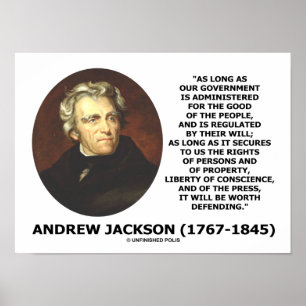 Andrew Jackson regerings- folk ska försvar Poster