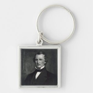 Andrew Johnson (1808-75), 17th president av Unen Fyrkantig Silverfärgad Nyckelring
