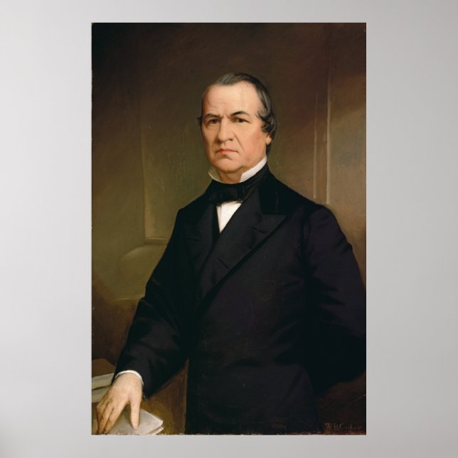 ANDREW JOHNSON Porträtt av Washington B. Cooper Poster (Framsidan)