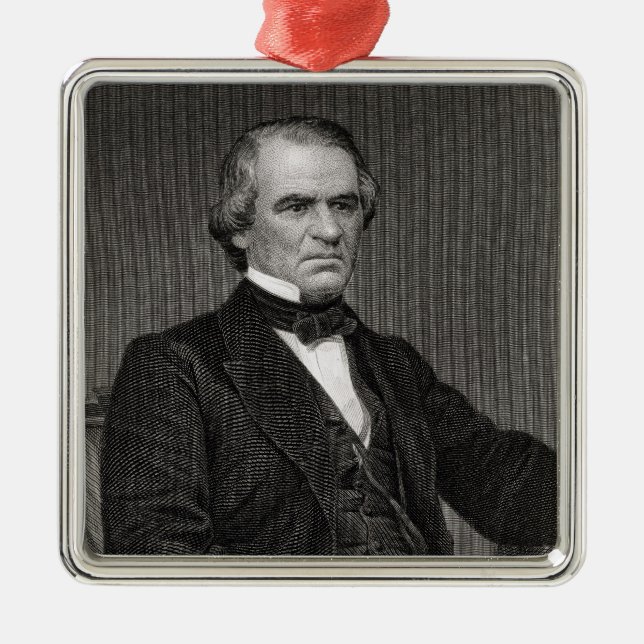 Andrew Johnson som inristas från en fotografera av Julgransprydnad Metall (Framsidan)