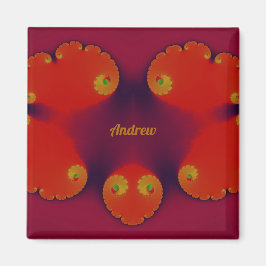 ANDREW ~ Red Scarlet Blue and Gult Mönster ~ Magnet