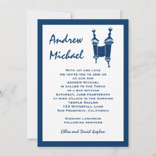 Andrew Torah för pubMitzvah inbjudan hebré