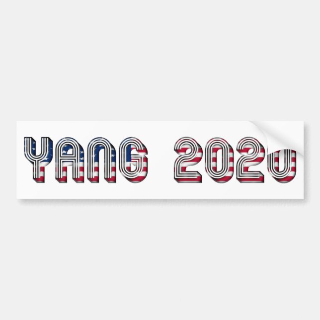 Andrew Yang Demokrat Kandidat 2020 Bildekal (Framsidan)