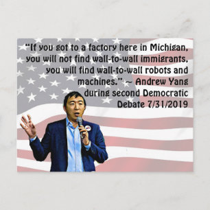 Andrew Yang Quote från andra demokratiska debatten Vykort