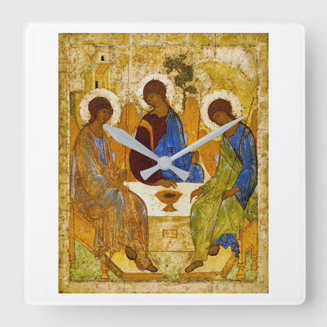 Andrey Rublev , “ Holy Trinity ” Fyrkantig Klocka (Framsida)
