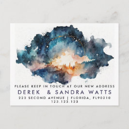 ändring av adress vi har flyttat annonseringsstjär meddelande vykort