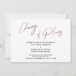 Ändring av Bröllop-kort för uppskjutna planer i ro Inbjudningar