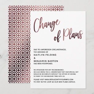 Ändring av Bröllop-kort för uppskjutna planer i ro Inbjudningar