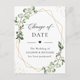 Ändring av datum för enkla geometriska eukalyptus- vykort