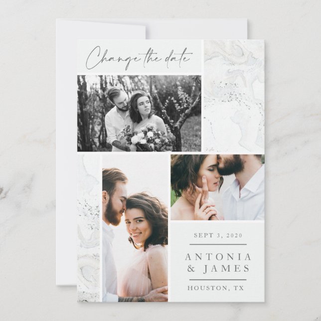 Ändring av datum för Marble bröllop Spara Datumet (Framsida)