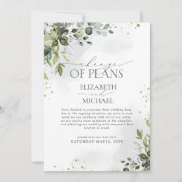 Ändring av Eleganten Botanical Grey Bröllop Spara Datumet