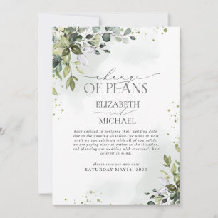 Ändring av Eleganten Botanical Grey Bröllop Spara Datumet