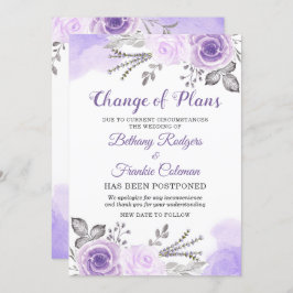 Ändring av planer Annonsering Chic Lila Blommig Inbjudningar