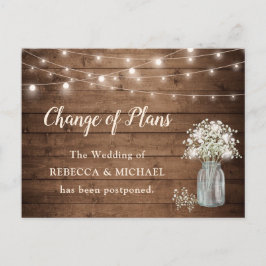 Ändring av Planer Baby's Breath Rustika Ljuskranka Vykort