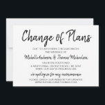 Ändring av planer Bröllop Enkelt Svart och Vitt Spara Datumet<br><div class="desc">Dessa Ändring av planer-kort kommer att hjälpa dina gäster att navigera de nödvändiga ändringar du har gjort för din händelse. Anpassa med din händelseinformation för att skapa en unik Ändring av planer som dina vänner och familj säkert kommer att uppskatta.</div>