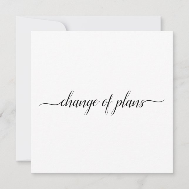 Ändring av Planer Bröllopet Inställt eller Uppskju Meddelande (Framsida)