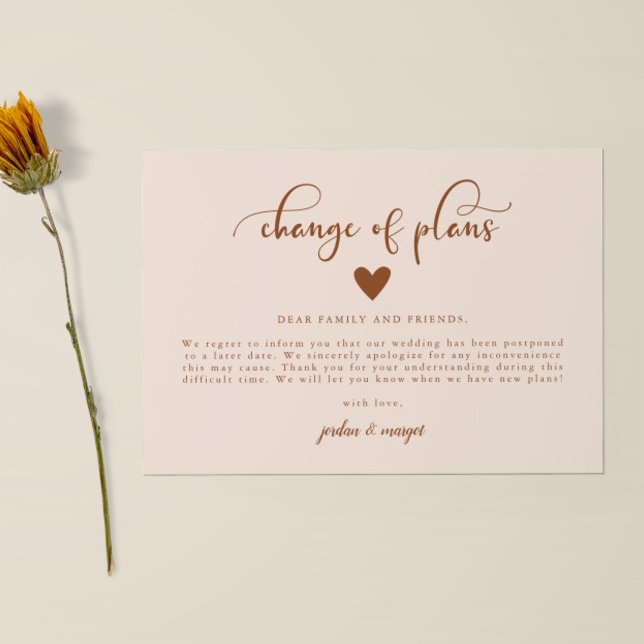 Ändring av planer Bröllopsuppdatering Meddelande (Skapare uppladdad)