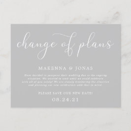 Ändring av planer Bröllopsuppskov Meddelande Vykort