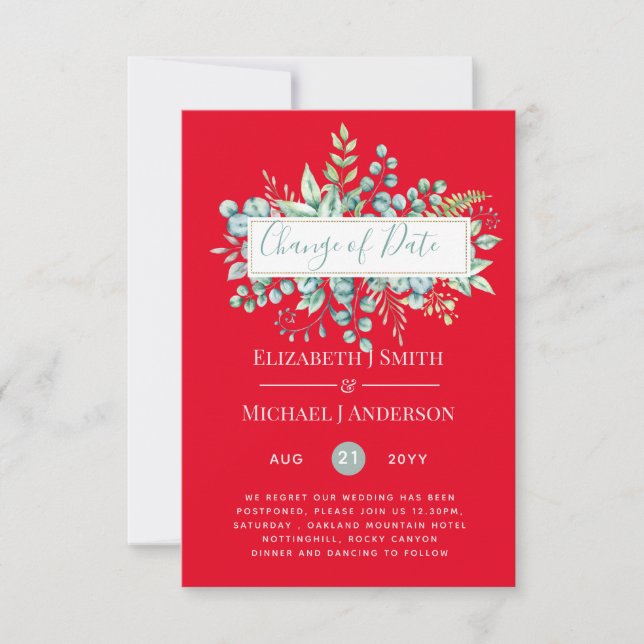 Ändring av planer Datum för händelse av Eucalyptus (Framsida)