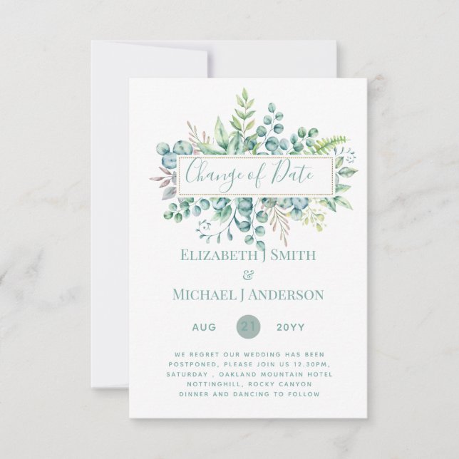 Ändring av planer Datum för händelse av Eucalyptus (Framsida)