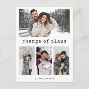 Ändring av planer   Enkel skrivmaskin-text och fot Vykort