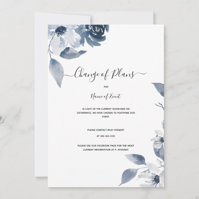 Ändring av planer, eventuell annullering av händel inbjudningar (Framsida)