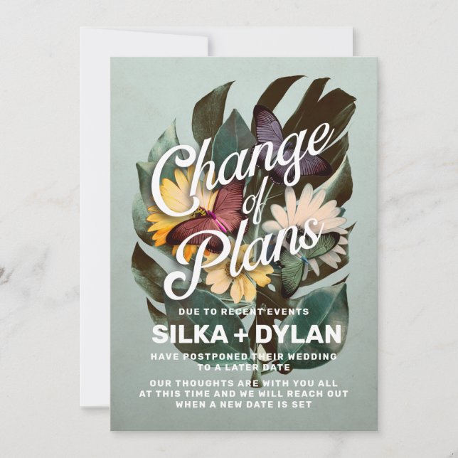 Ändring av Planer, Omplanerad Bröllopsannons Inbjudningar (Framsida)