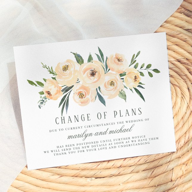 Ändring Av Planer Uppdaterade Planer Bröllopsuppsk Inbjudan Vykort (Skapare uppladdad)
