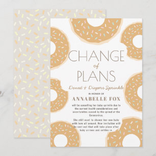 Ändring av planerna Caramel Brown Donut Baby Sprin Inbjudningar