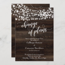 Ändring av planerna på att skjuta upp Bröllop-kort