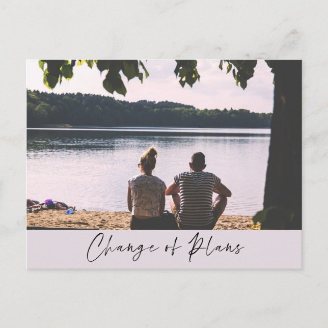 Ändring av Sjö-vy Bröllop-ändring av datum Vykort (Framsida)