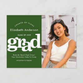 Ändring av studenten-grönten för fet typografi inbjudan vykort