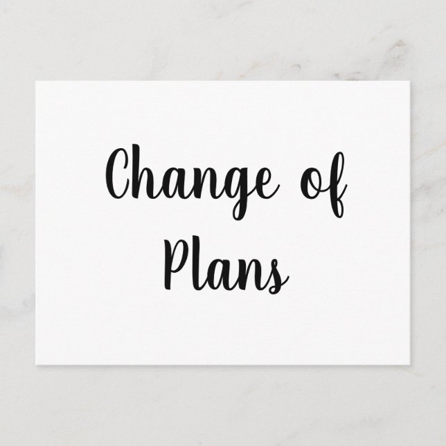 Ändring av uppskjutande av bröllop-planer vykort (Framsida)