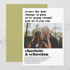 Ändring av Virtuella Bröllop spara datum-foto Datumet