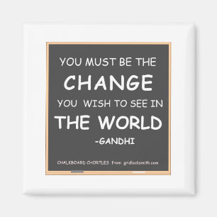 Ändring-Värld-Gandhi Magnet