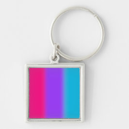Androgyn Pride Gradient - Present till androgyna p Fyrkantig Silverfärgad Nyckelring