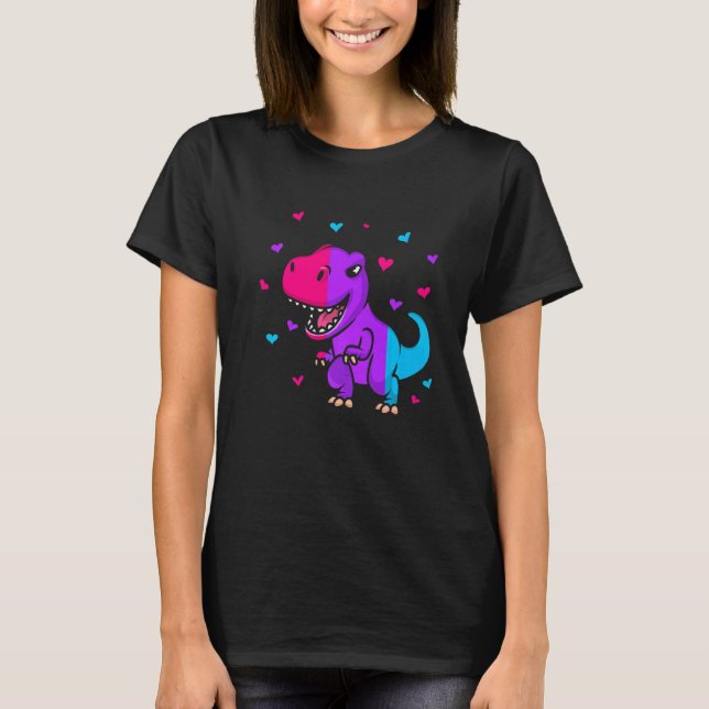 Androgyne Pride Flag Dinosaur Androgyne Flag T Shirt (Framsida)