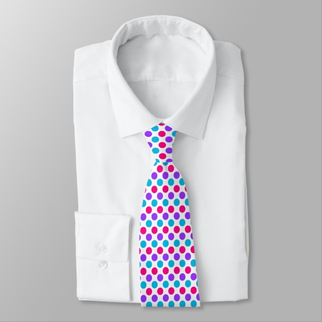 Androgyne Pridet Flagga Färg Polkadots Slips (Bunden)