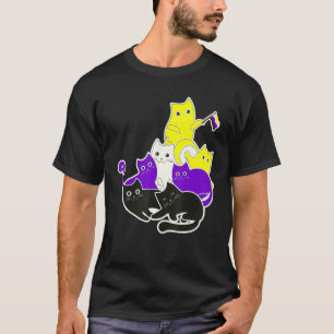 Androgynous Non Binary Cat Flagga Gender Identity T Shirt