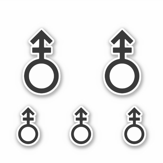 Androgynt könssymbol klistermärken (Framsida)