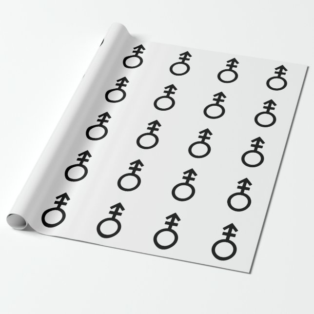 Androgynt könssymbol presentpapper (Utrullad)