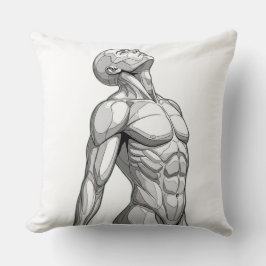 Android Anatomy: Cyborg Throw Pillow Kudde