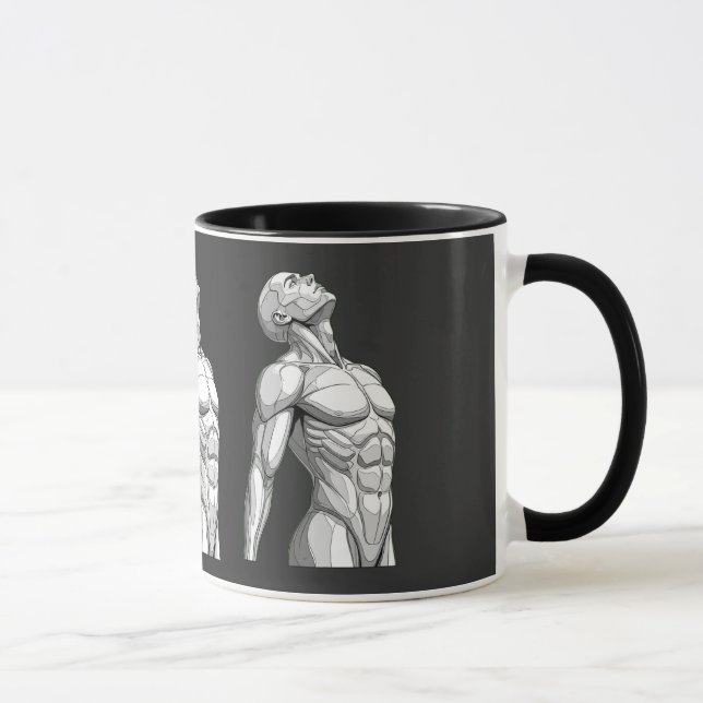Android Anatomy: Cyborg Two-Tone Coffee Mug Mugg (Höger)
