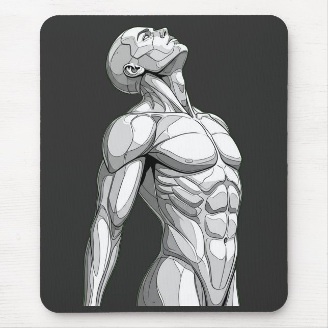 Android Anatomy: Futuristic Cyborg Mousepad Musmatta (Framsidan)